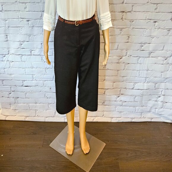 KIM ROGERS, cotton cropped black capri pants - Picture 12 of 13